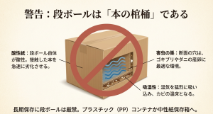 段ボール保管が本に悪い理由：酸性紙による劣化と害虫の温床リスク