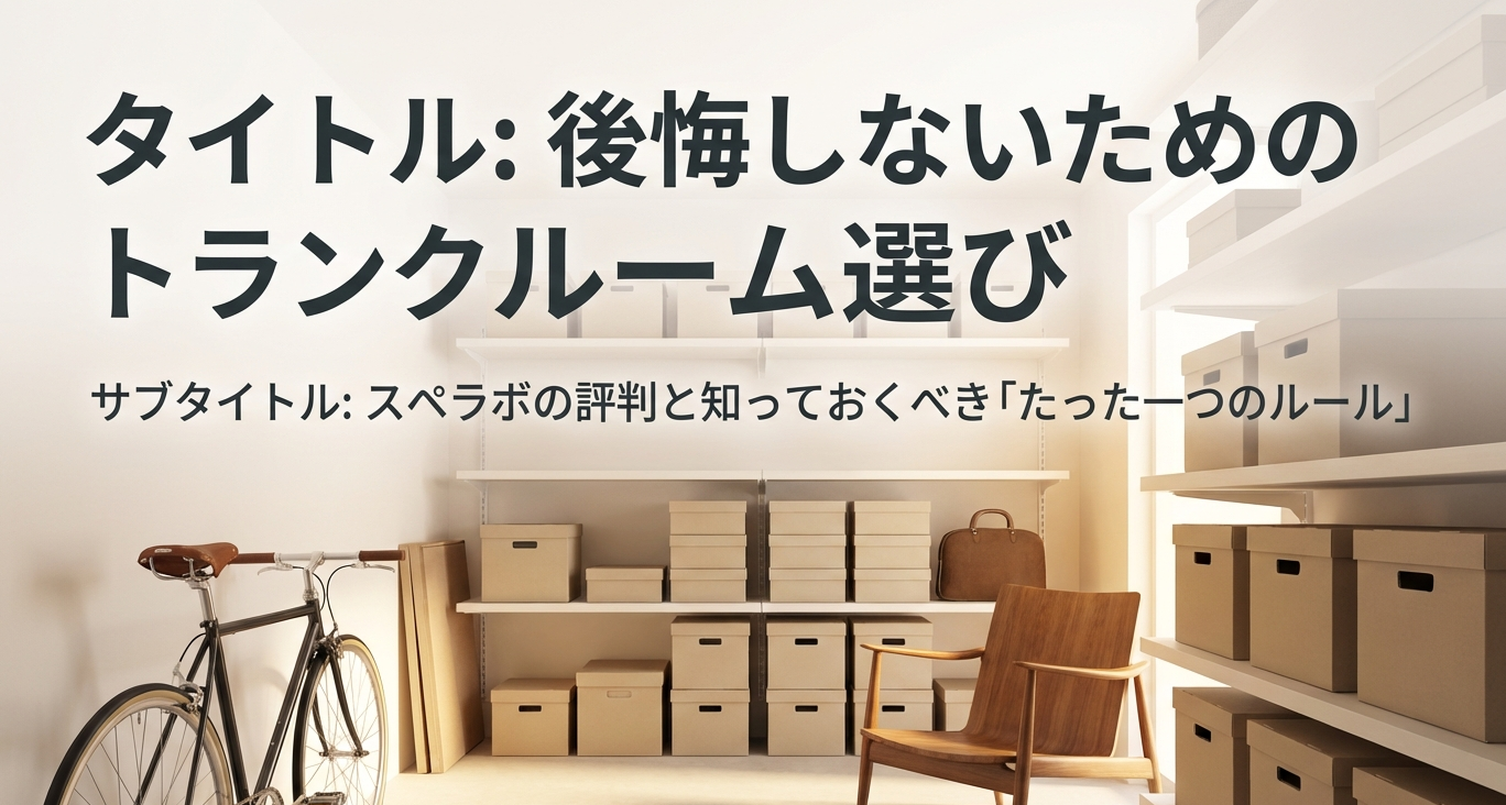 後悔しないためのトランクルーム選び スペラボの評判と知っておくべきたった一つのルール