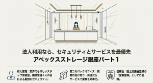 アペックスストレージ銀座パート1のスタッフ常駐型有人管理、荷受け代行サービスなどの法人向けメリット