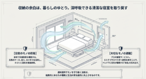 自宅での多層防御とプロの保管サービス活用による寝室の空気循環と生活の向上