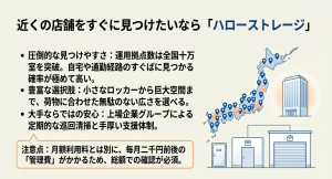 近くの店舗をすぐに見つけたいならハローストレージ