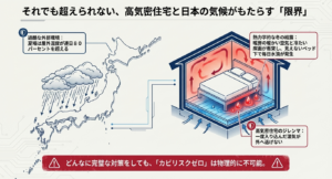 高気密住宅と日本の気候がもたらす冬の結露と夏の過酷な外部環境