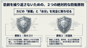 カビの栄養と水分を断ち切る対ホコリと対湿気の2つの原則