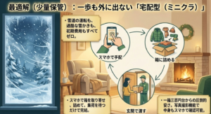 雪かき不要で初期費用ゼロの宅配型収納ミニクラの利用手順